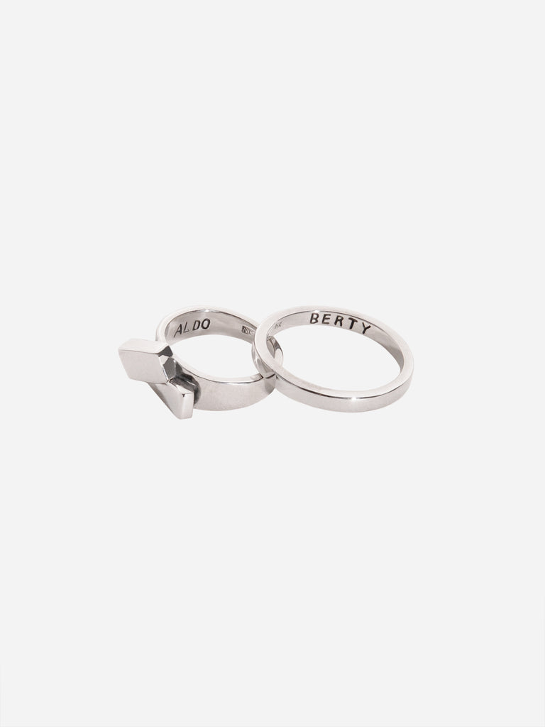 Engraved Wedding Rings, White Gold